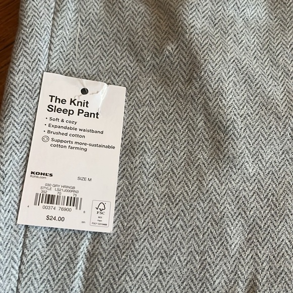 NWT Sonoma men’s gray herringbone pajama pants - Picture 2 of 4